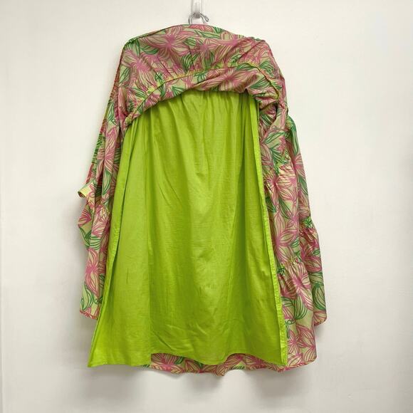 Lilly Pulitzer White Label Tiered Cotton Tropical Floral Pull-On Midi Skirt XS - Picture 10 of 11